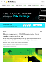 Bitcoin price news: BTC takes aim at $69,000 as stocks shrug off Iran strikes