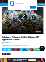 CoinShares Withdraws Multiple US Crypto ETF Applications — Details | Bitcoinist.com