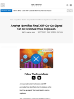 Analyst Identifies Final XRP Go-Go Signal for an Eventual Price Explosion