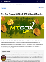 Mt. Gox Moves $500 of BTC After 4 Months