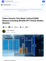 Token Unlocks This Week: Critical $29M Release Including $9.65M APT Unlock Shakes Markets: Guest Post by ItsBitcoinWorld | CoinMarketCap