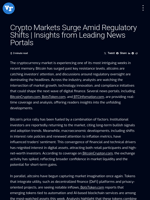 Crypto Markets Surge Amid Regulatory Shifts | Insights from Leading News Portals | Visionary Financial