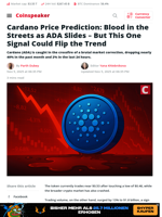 Cardano Price Prediction: Blood in the Streets as ADA Slides – But This One Signal Could Flip the Trend - Coinspeaker