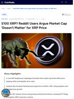 $100 XRP? Reddit Users Argue Market Cap ‘Doesn’t Matter’ for XRP Price