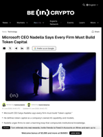 Microsoft CEO Nadella Says Every Firm Must Build Token Capital