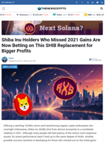 Shiba Inu Holders Who Missed 2021 Gains Are Now Betting on This SHIB Replacement for Bigger Profits