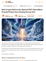 Best Crypto Before the SpaceX IPO? SpaceBeat Presale Phases Are Closing One by One - AMBCrypto