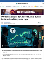 TAO Token Surges 12% to $388 Amid Bullish Sentiment