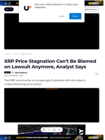 XRP Price Stagnation Can’t Be Blamed on Lawsuit Anymore, Analyst Says - U.Today