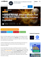 Market Recap: Bitcoin Stays Flat While IPO Genie Presale Volume Explodes | Live Bitcoin News