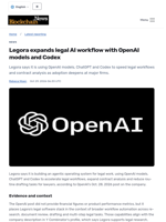 Legora expands legal AI workflow with OpenAI models and Codex - Blockchain.News