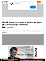 Vitalik Buterin Shares 4 Key Principles of Successful L1 Network