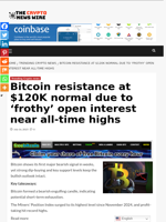 Bitcoin resistance at $120K normal due to ‘frothy’ open interest near all-time highs - The Crypto News Wire