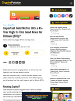 Important Gold Metric Hits a 45-Year High: Is This Good News for Bitcoin (BTC)?