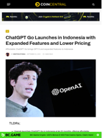 ChatGPT Go Launches in Indonesia with Expanded Features and Lower Pricing - CoinCentral