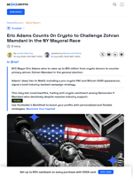 Eric Adams Tries to Use the Crypto Edge Against Zohran Mamdani