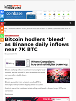 Bitcoin hodlers 'bleed' as Binance daily inflows near 7K BTC - The Crypto News Wire