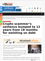 Crypto scammer's sentence bumped to 12 years from 18 months for welshing on debt - The Crypto News Wire