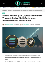 Solana Price to $200, Aptos and Stellar Defies Bear Trap