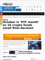 October is ‘ETF month’ as 16 crypto funds await final decision - The Crypto News Wire