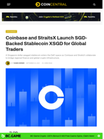 Coinbase and StraitsX Launch SGD-Backed Stablecoin XSGD for Global Traders