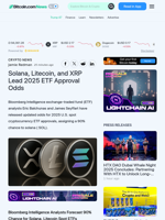 Solana, Litecoin, and XRP Lead 2025 ETF Approval Odds – Crypto News Bitcoin News