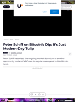 Peter Schiff on Bitcoin’s Dip: It’s Just Modern-Day Tulip - U.Today