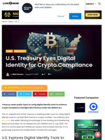 U.S. Treasury Eyes Digital Identity for Crypto Compliance | Live Bitcoin News