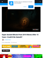 Super Ancient Bitcoin From 2010 Just Moved—Is It Satoshi?