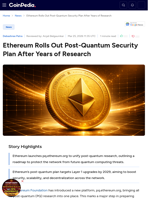 Ethereum Rolls Out Post-Quantum Security Plan After Years of Research