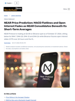 NEAR Price Prediction: MACD Flatlines and Open Interest Fades as NEAR Consolidates Beneath Its Short-Term Averages - Blockchain.News