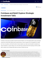 Coinbase and Bybit Explore Strategic Investment
Talks
