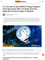 Pudgy Penguins Price Up 135% In A Week, This Crypto Might Soar