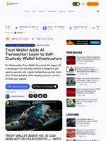 Trust Wallet Adds AI Transaction Layer to Self-Custody Wallet Infrastructure – Crypto News Bitcoin News