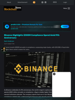 Binance Highlights $300M Compliance Spend Amid 9th Anniversary - Blockchain.News