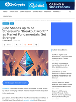 June Shapes up to be Ethereum’s “Breakout Month” as Market Fundamentals Get Stronger ⋆ ZyCrypto