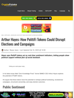 Arthur Hayes: How PolitiFi Tokens Could Disrupt Elections and Campaigns