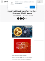 Ripple’s XRP Bank Identifiers List: Fact and Hype