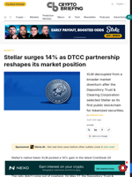 Stellar surges 14% as DTCC partnership reshapes its market position
