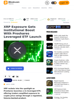 XRP Exposure Gets Institutional Boost With Proshares Leveraged ETF Launch – Finance Bitcoin News