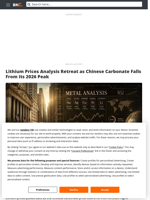 Lithium Prices Analysis Retreat as Chinese Carbonate Falls From Its 2026 Peak