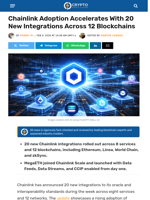 Chainlink Adoption Accelerates With 20 New Integrations