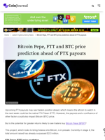 Bitcoin Pepe, FTT and BTC price prediction ahead of FTX payouts - CoinJournal