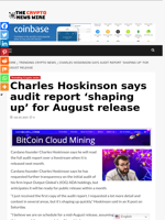 Charles Hoskinson says audit report ‘shaping up’ for August release - The Crypto News Wire