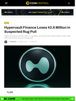 Hypervault Finance Loses $3.6 Million in Suspected Rug Pull - CoinCentral