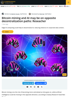 Bitcoin Mining Centralizes as AI Decentralizes: Galaxy Research