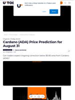 Cardano (ADA) Price Prediction for August 31 - U.Today