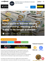 Participate in Winner Mining cloud mining , earning one BTC a day is no longer a dream | Live Bitcoin News