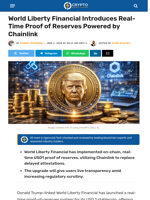 World Liberty Launches Chainlink's Proof of Reserves