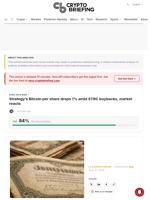 Strategy's Bitcoin per share drops 1% amid STRC buybacks, market reacts